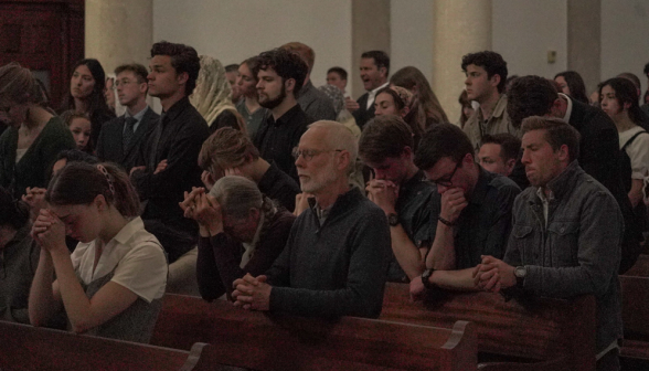 The congregation prays