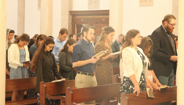 The congregation in the pews