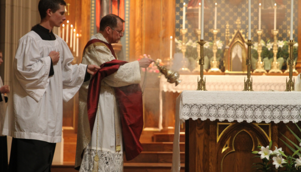 Fr. Markey incenses the altar