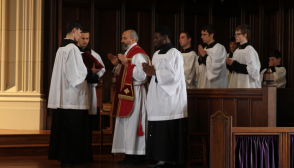 Fr. Viego reads