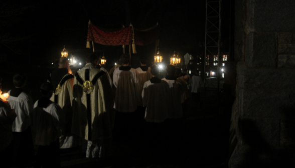 The procession proceeds