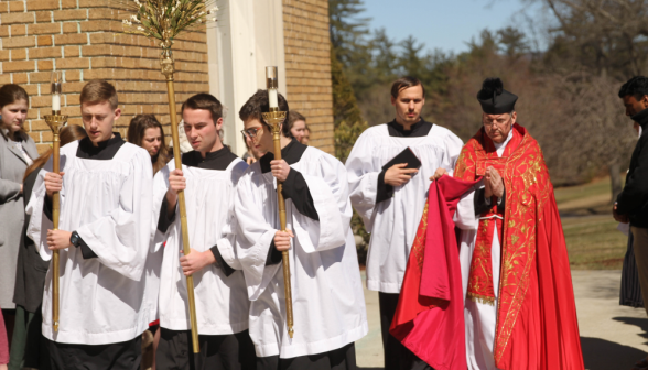 Fr. Markey and the altar servers in procession