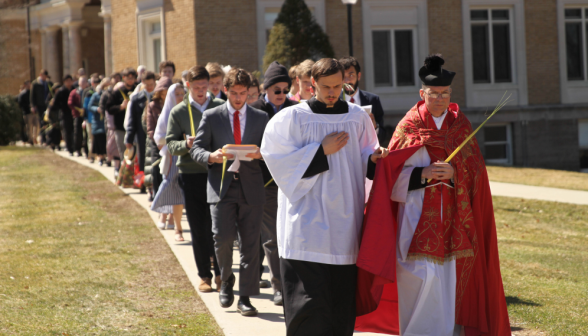 Fr. Markey processes with the congregation