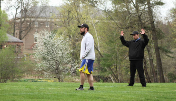 Umpire makes a call