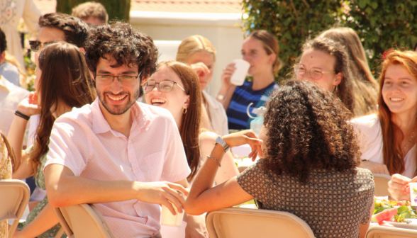 Student laugh in reaction to a toaster