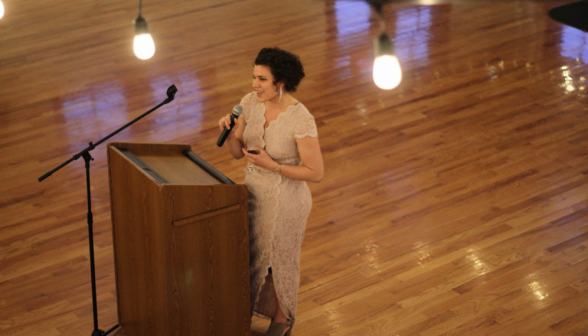 A student gives a toast