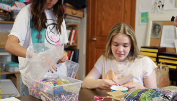 Students in art room