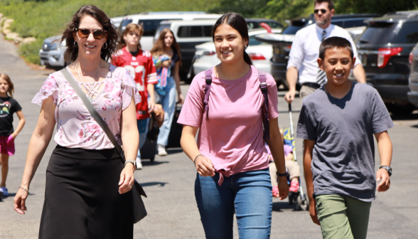 Students arrive on the California campus