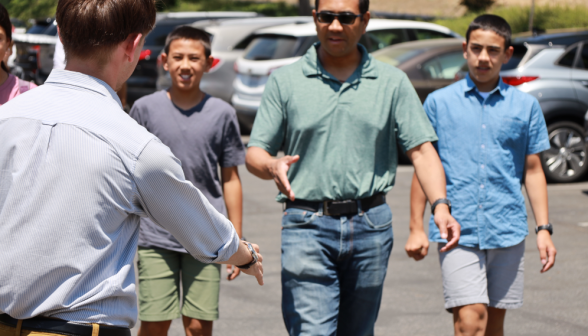 Students arrive on the California campus