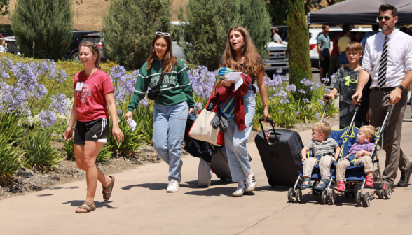 Students arrive on the California campus