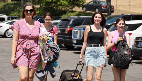 Students arrive on the California campus