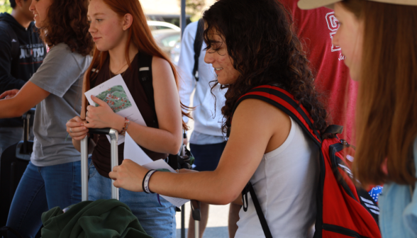 Students arrive on the California campus