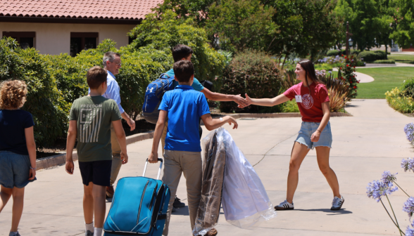 Students arrive on the California campus