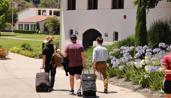 Students arrive on the California campus