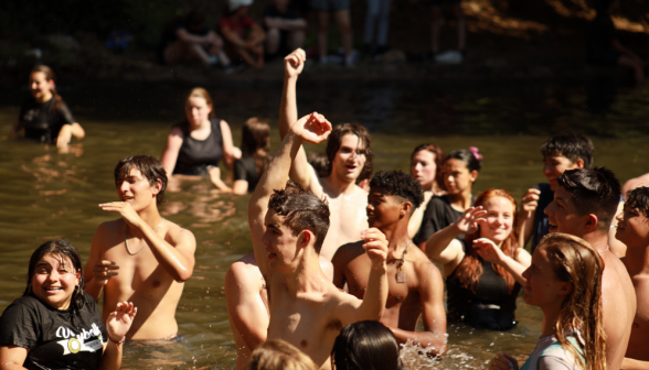 Students cheer