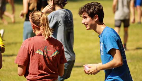 Two grab water balloons and enter the fray