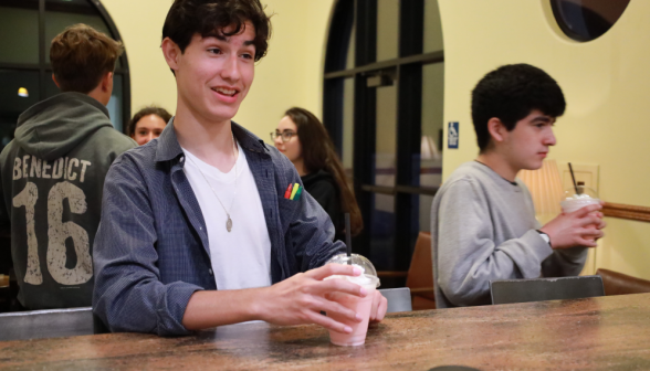 A student at the counter