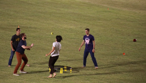 Students play Spikeball