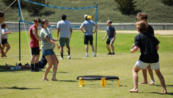 Students play Spikeball