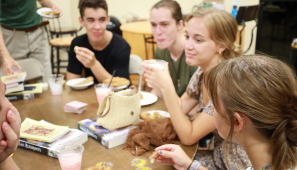 Four at a table