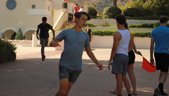 A student finishes the race