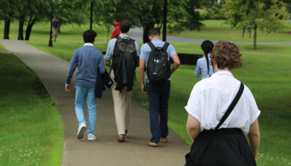 Students walk to classes