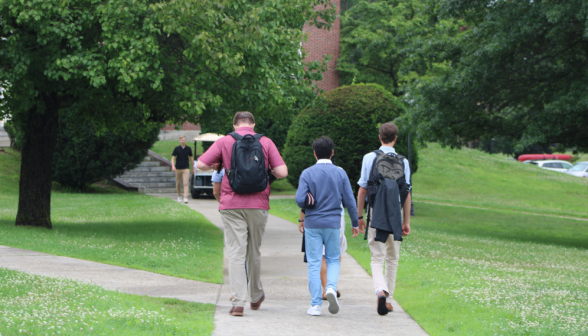 Students approach Palmer 