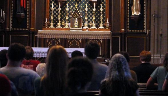 Students in the Chapel pews