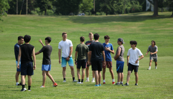 A team of students out on the field