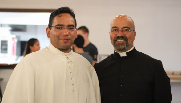 Frs. Viego and Miguel Pro smile for the camera