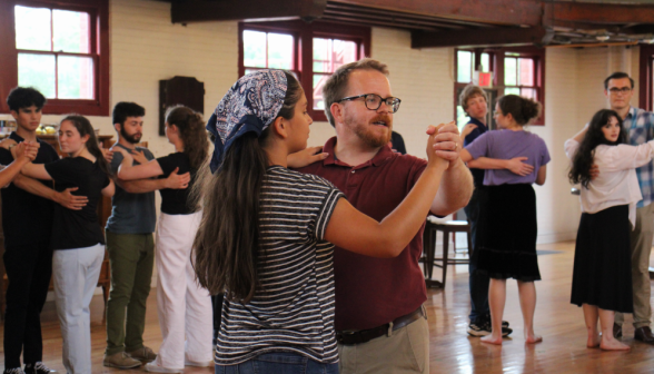 Dan Selmeczy and Theresa Bingham demonstrate a move