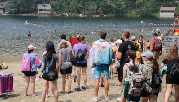 Students on the beach