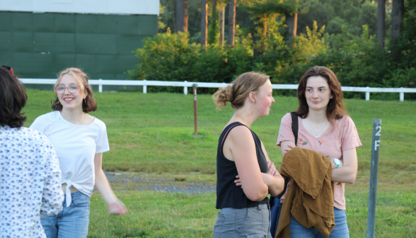 Four chat at the drive-in