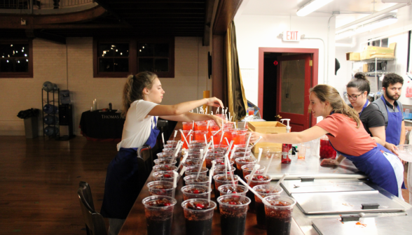 Prefects prepare drinks