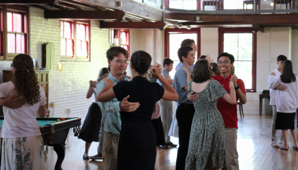 Student pairs dance