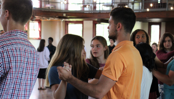 Student pairs dance