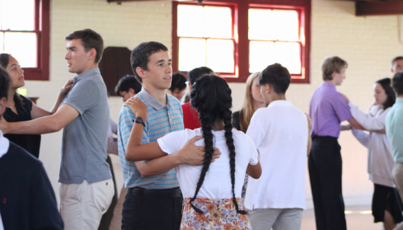 Student pairs dance