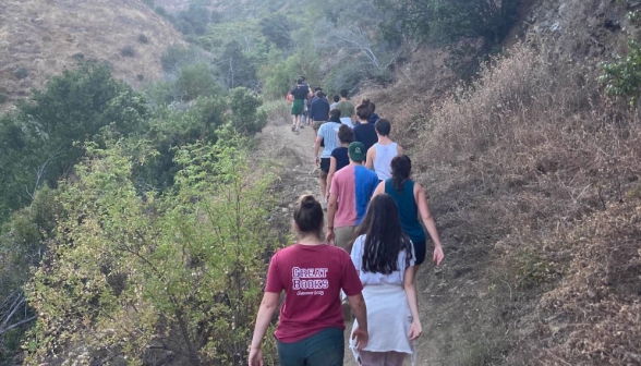 Students hike the Punch Bowls