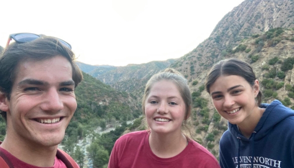 Students hike the Punch Bowls