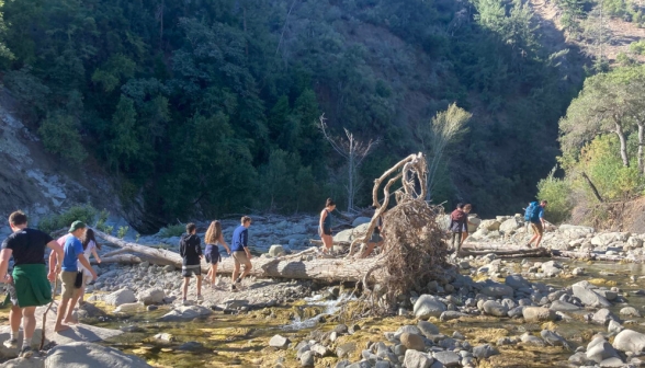 Students hike the Punch Bowls