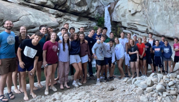 Students hike the Punch Bowls