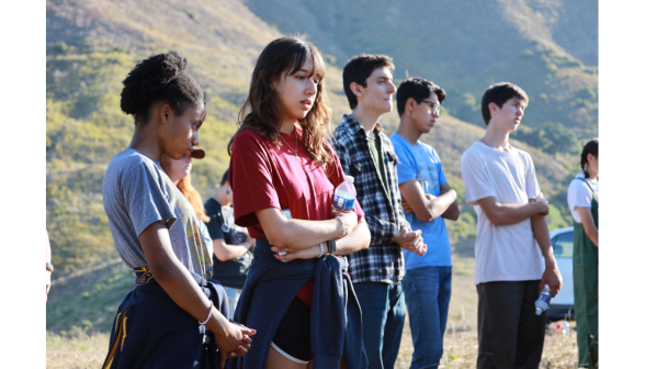 Students on sunrise hike