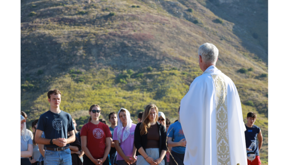 Students on sunrise hike