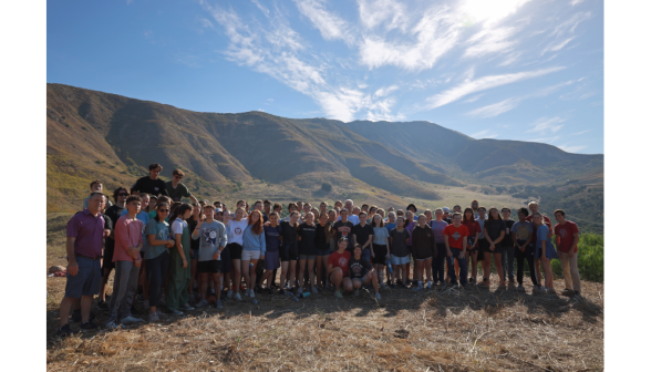 Students on sunrise hike