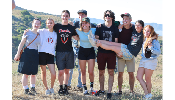 Students on sunrise hike