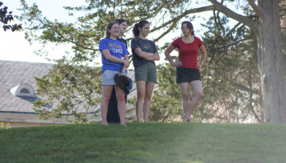 A group of young women standing together.