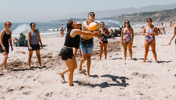 A little interference on the volleyball court