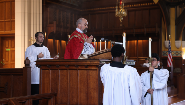 Fr. Viego at the pulpit