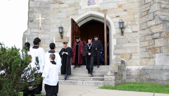 Tutors exit the Chapel