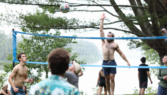 A very intense game of volleyball